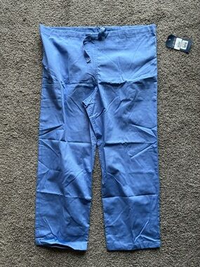 Men's Light Blue Drawstring Jogger Scrub Pants